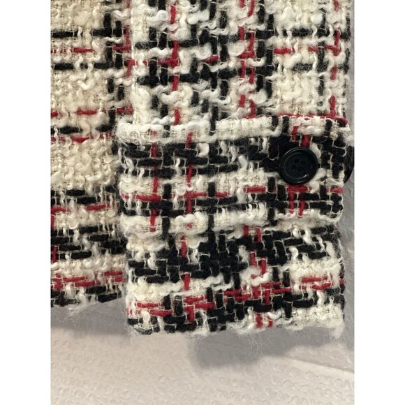 Talbots Tweed Wool Blend Blazer Jacket Red/Black/White Size 4 - Picture 8 of 16